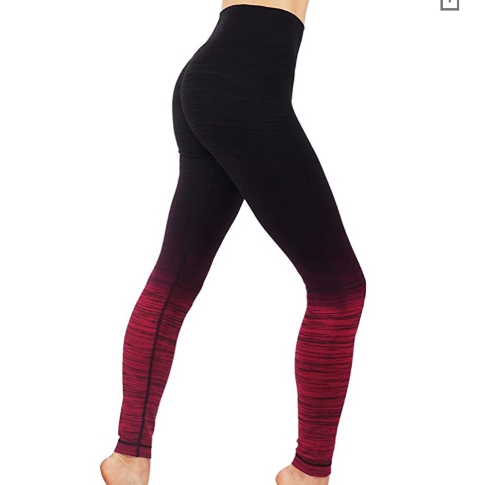 Ombré seamless legging black red